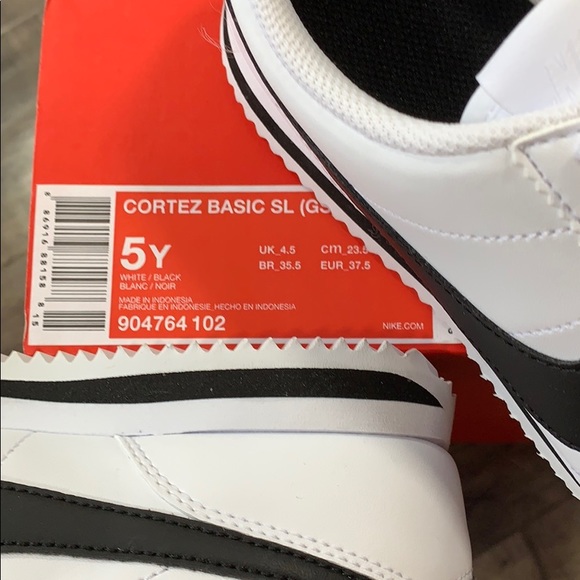 NIKE CORTEZ BASIC SL (GS) white/black - Picture 16 of 16